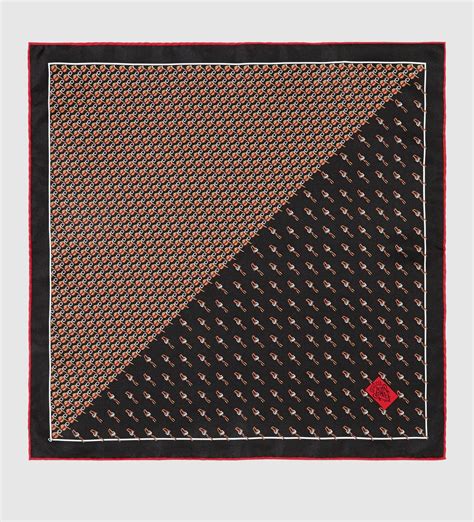 black gucci pocket square